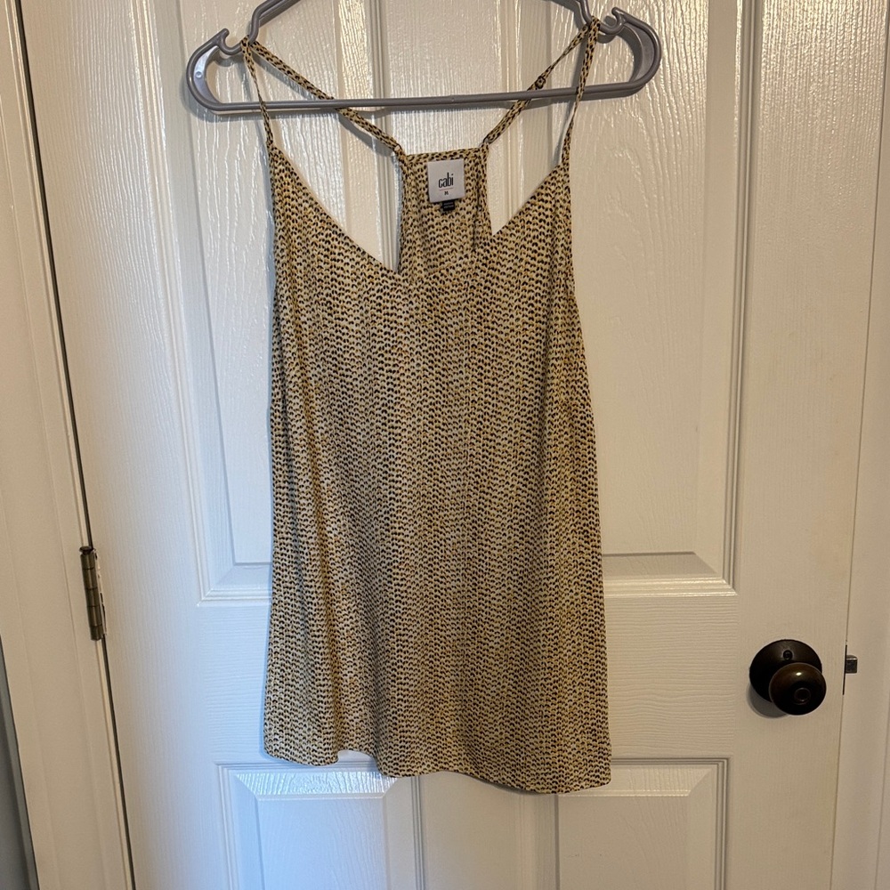 Cabi Black, Gold and Tan Racerback Camisole Top Size M